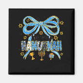 Coquette Hanukkah Bow Jewish Bow Menorah Bow Women Magneet (Voorkant)
