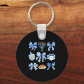 Coquette Hanukkah Bow Jewish Bow Menorah Bow Women Sleutelhanger (Voorkant)