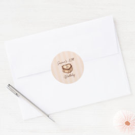 Coquette Hart Verjaardagstaart Ronde Sticker
