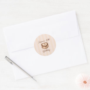 Coquette Hart Verjaardagstaart Ronde Sticker