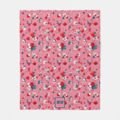 Coquette harten, en bloemen wit rood blauwgroen fleece deken (Voorkant)