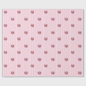Coquette Heart Birthday Cake Cadeaupapier (Vlak)