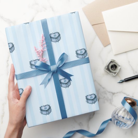 Coquette Heart Birthday Cake Cadeaupapier (Geschenken)