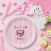 Coquette Heart Birthday Cake Paper Plate Papieren Bordje (Feest)