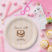 Coquette Heart Birthday Cake Paper Plate Papieren Bordje (Feest)