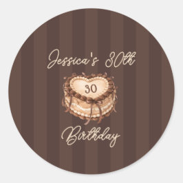 Coquette Heart Birthday Cake Ronde Sticker