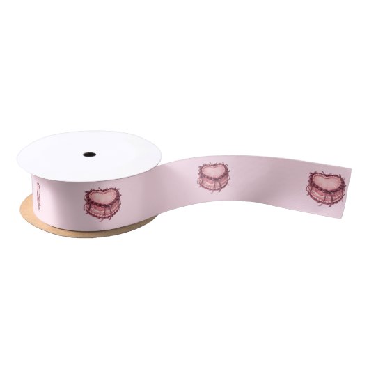 Coquette Heart Birthday Cake Satijnen Lint (Spoel)