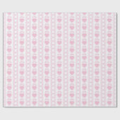 “Coquette Heart & Bow Wrapping Paper – Pink Romant Cadeaupapier (Vlak)