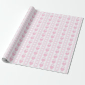 “Coquette Heart & Bow Wrapping Paper – Pink Romant Cadeaupapier (Uitgerold)