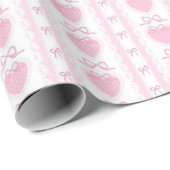 “Coquette Heart & Bow Wrapping Paper – Pink Romant Cadeaupapier (Rol Hoek)