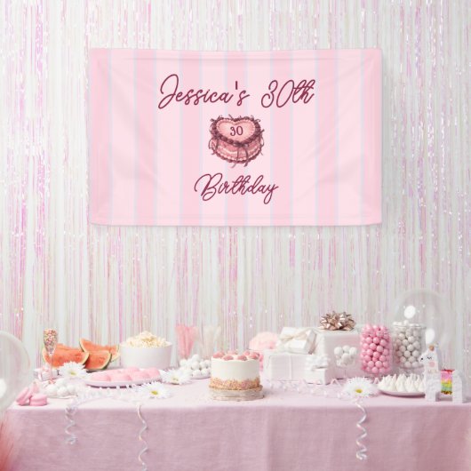 Coquette Heart Cake Banner (Feest)