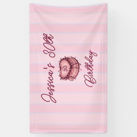 Coquette Heart Cake Banner (Verticaal)