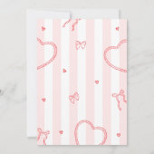 Coquette Heart First Birthday Invitation Kaart (Achterkant)