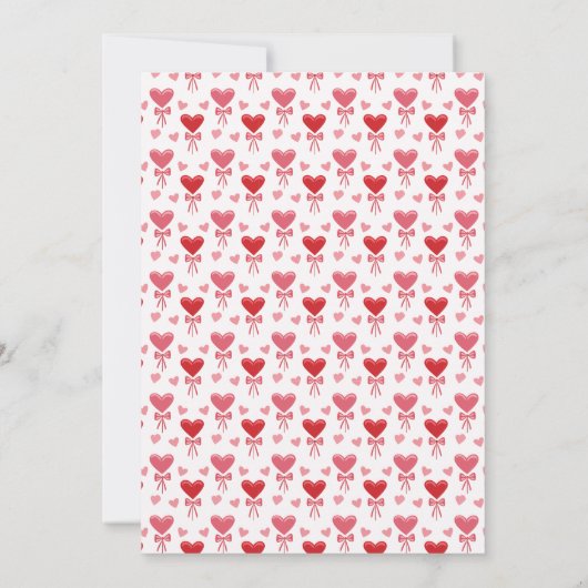 Coquette Hearts & Bows Wedding Save the Date Aankondiging (Achterkant)