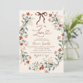 Coquette Herfst in liefde bruidsdouche uitnodiging (Staand voorkant)