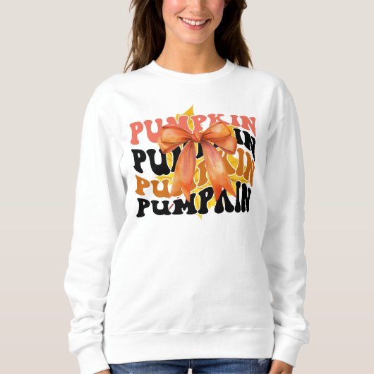 Coquette Herfst Pompoen Bows Sweatshirt (Voorkant)