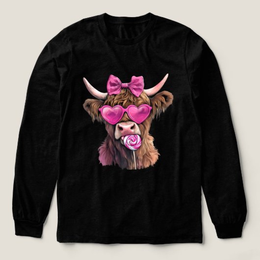 Coquette Highland Koe Bubblegum 2025 Tri-Blend Shirt (Voorkant)