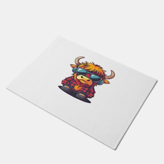 Coquette Highland Koe Bubblegum Tshirt Design, Hol Deurmat (Schuin)