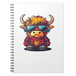 Coquette Highland Koe Bubblegum Tshirt Design, Hol Notitieboek
