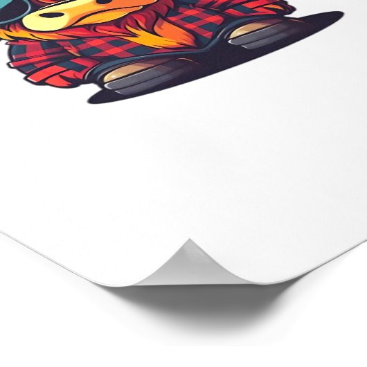 Coquette Highland Koe Bubblegum Tshirt Design, Hol Poster (Hoek)