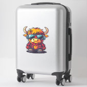 Coquette Highland Koe Bubblegum Tshirt Design, Hol Sticker (Koffer)