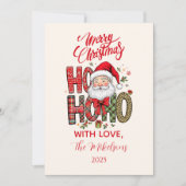Coquette Ho Ho Ho Santa Christmas Feestdagenkaart (Voorkant)