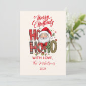 Coquette Ho Ho Ho Santa Christmas Feestdagenkaart (Staand voorkant)