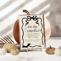 Coquette Hoe Groot Is Haar Buik? Baby Shower Spel Kaart