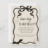 Coquette Hoe groot is haar buik? Baby shower spel Kaart (Achterkant)