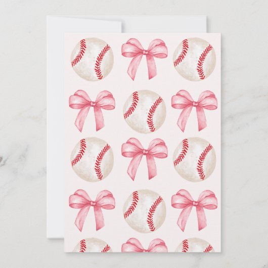 Coquette-honkbalboog afstudeeruitnodiging kaart (Achterkant)