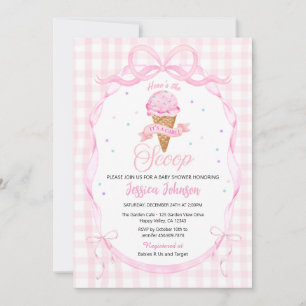 Coquette Ijsje Meisje Baby Shower Roze Kaart