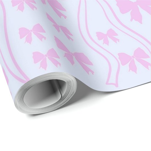 Coquette inpakpapier Roze strik Girly Gift Wrap (Rol Hoek)