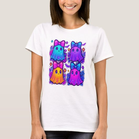 Coquette Iridiserend Halloween T-shirt (Voorkant)