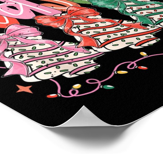 Coquette is het seizoen kerstbomen taart boog c poster (Hoek)