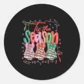 Coquette is het seizoen kerstbomen taart boog c ronde sticker (Voorkant)