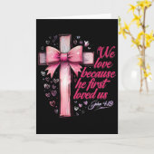 Coquette Jesus Valentine Cross Bow Christian Love  Kaart (Gele Bloem)