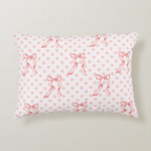 Coquette kamer Decor Roze Bogen & Polka Dots Accent Kussen
