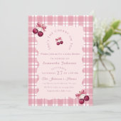 Coquette Kers Op De Top Baby Shower Kaart (Staand voorkant)
