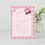 Coquette Kers Op De Top Baby Shower Kaart (Staand voorkant)