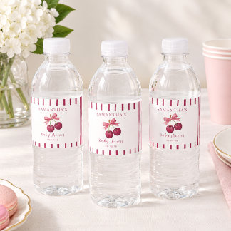 Coquette Kers Op De Top Baby Shower Waterfles Etiket