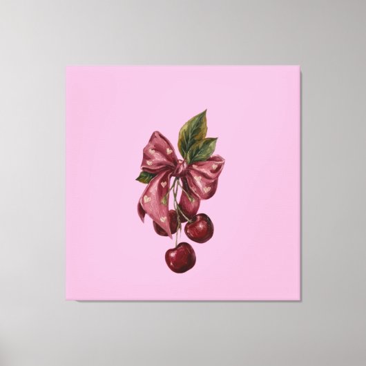 Coquette Kersen Boog Canvas Wandkunst Afdruk (Voorkant)