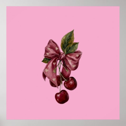 Coquette Kersen Boog Canvas Wandkunst Poster (Voorkant)
