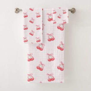 Coquette Kersen Bow Pattern Bad Handdoek