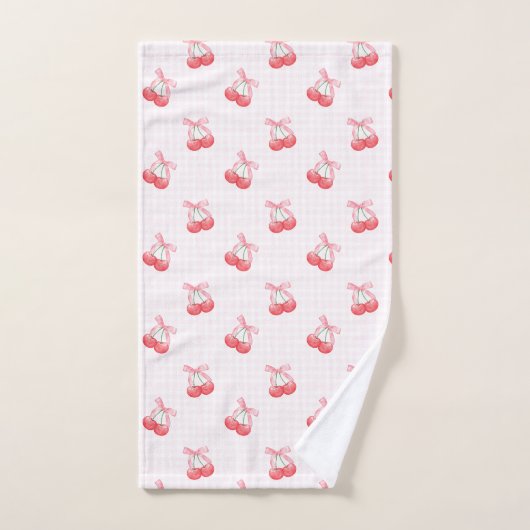 Coquette Kersen Bow Pattern Bad Handdoek (Handdoek)
