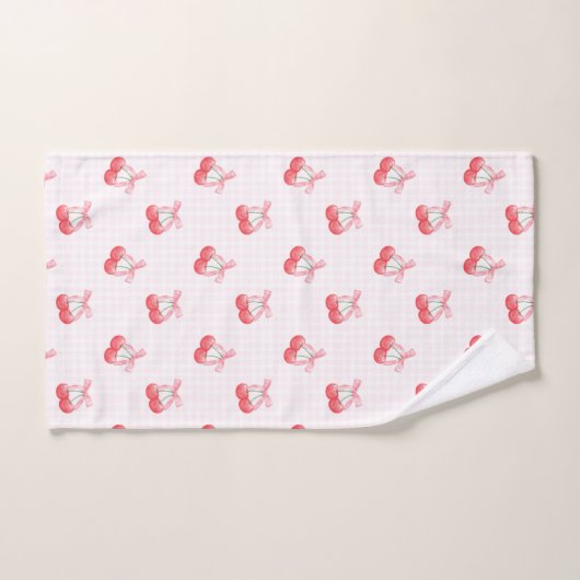 Coquette Kersen Bow Pattern Bad Handdoek (Handdoek)