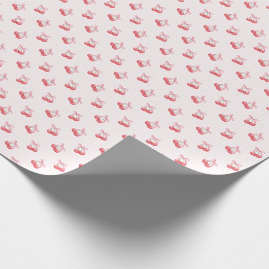 Coquette Kersen Bow Pattern Cadeaupapier (Hoek)