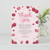 Coquette Kersen Meisje Verjaardag Bedankkaart (Staand voorkant)