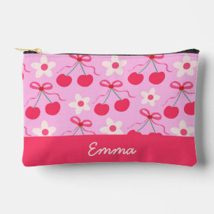 Coquette Kersen met Rode Strikken en Bloemen op ma Etui