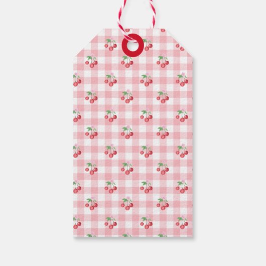 Coquette Kersen Monogame Bruidsmeisjesfeest Cadeaulabel (Achterkant)