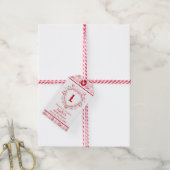Coquette Kersen Monogame Bruiloftsborrel Cadeaulabel (Met Touw)